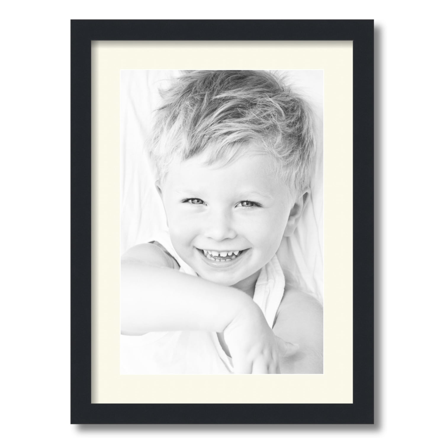 ArtToFrames 16x22 Matted Picture Frame with 12x18 Single Mat Photo Opening Framed in 1.25 Satin Black and 2 Brilliant White Mat (FWM-3926-16x22)
