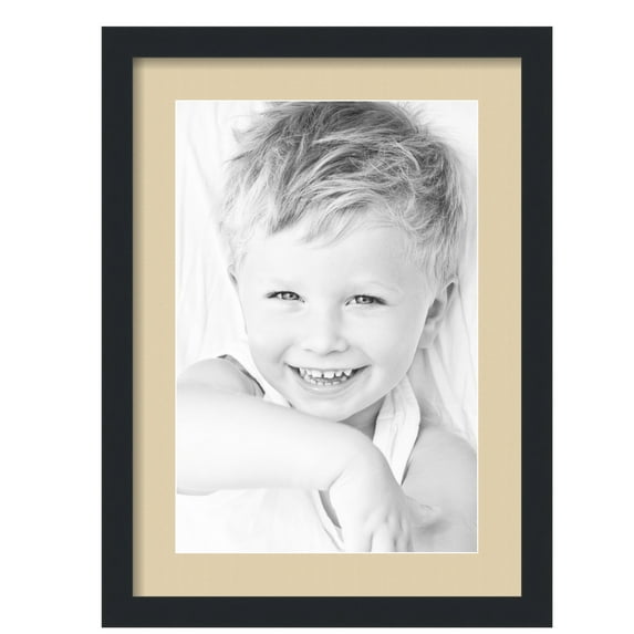 ArtToFrames 16x22" Matted Picture Frame with 12x18" Single Mat Photo Opening Framed in 1.25" Satin Black and 2" Seaside Mat (FWM-3926-16x22)