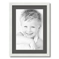 thumbnail image 1 of ArtToFrames 16x22" Matted Picture Frame with 12x18" Single Mat Photo Opening Framed in 1.25" Satin White Frame and 2" Charcoal Mat (FWM-3966-16x22), 1 of 8
