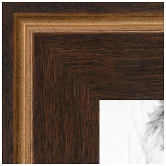 ArtToFrames 16x23 inch Contrast Walnut Picture Frame, Brown Wood Poster Frame (4932)