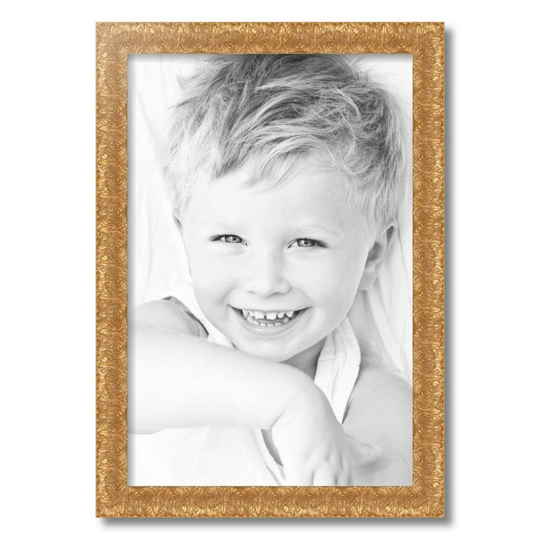 ArtToFrames 16x24 Inch Gold and Black Picture Frame, This Gold Wood Poster  Frame is Great for Your Art or Photos, Comes with 060 Plexi Glass (4902) 