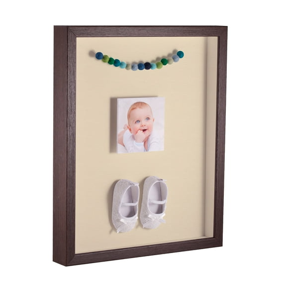 ArtToFrames 16x24 Inch Shadow Box Picture Frame, with a Verlinga Brown 1 Wide Shadowbox frame and Cream Mat Backing (4656)