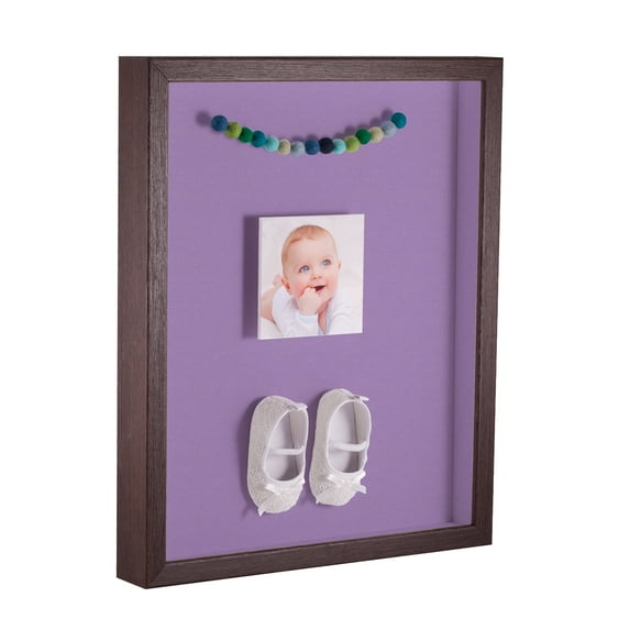 ArtToFrames 16x24 Inch Shadow Box Picture Frame, with a Verlinga Brown 1 Wide Shadowbox frame and Lavender Mist Mat Backing (4656)