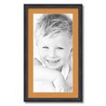 thumbnail image 1 of ArtToFrames 16x28 Matted Picture Frame with 12x24 Single Mat Photo Opening Framed in 1.25 Black Stain on Solid Red Oak and 2 Amber Mat (FWM-4083-16x28), 1 of 8