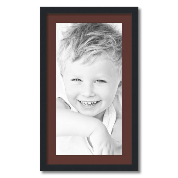 ArtToFrames 16x28 Matted Picture Frame with 12x24 Single Mat Photo Opening Framed in 1.25 Satin Black and 2 Maroon Mat (FWM-3926-16x28)