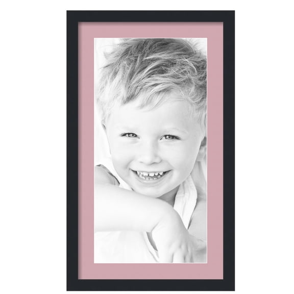 ArtToFrames 16x28" Matted Picture Frame with 12x24" Single Mat Photo Opening Framed in 1.25" Satin Black and 2" Seashell Mat (FWM-3926-16x28)