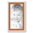 thumbnail image 1 of ArtToFrames 16x28" Matted Picture Frame with 12x24" Single Mat Photo Opening Framed in 1.25" Satin White Frame and 2" Red Orange Mat (FWM-3966-16x28), 1 of 8