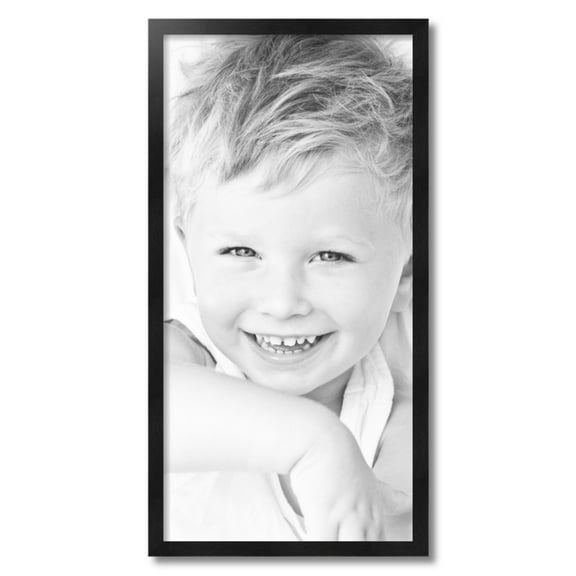 ArtToFrames 16x32 inch Black Picture Frame, Black 16" x 32" Wood Poster Frame (WOM-5141) 1234