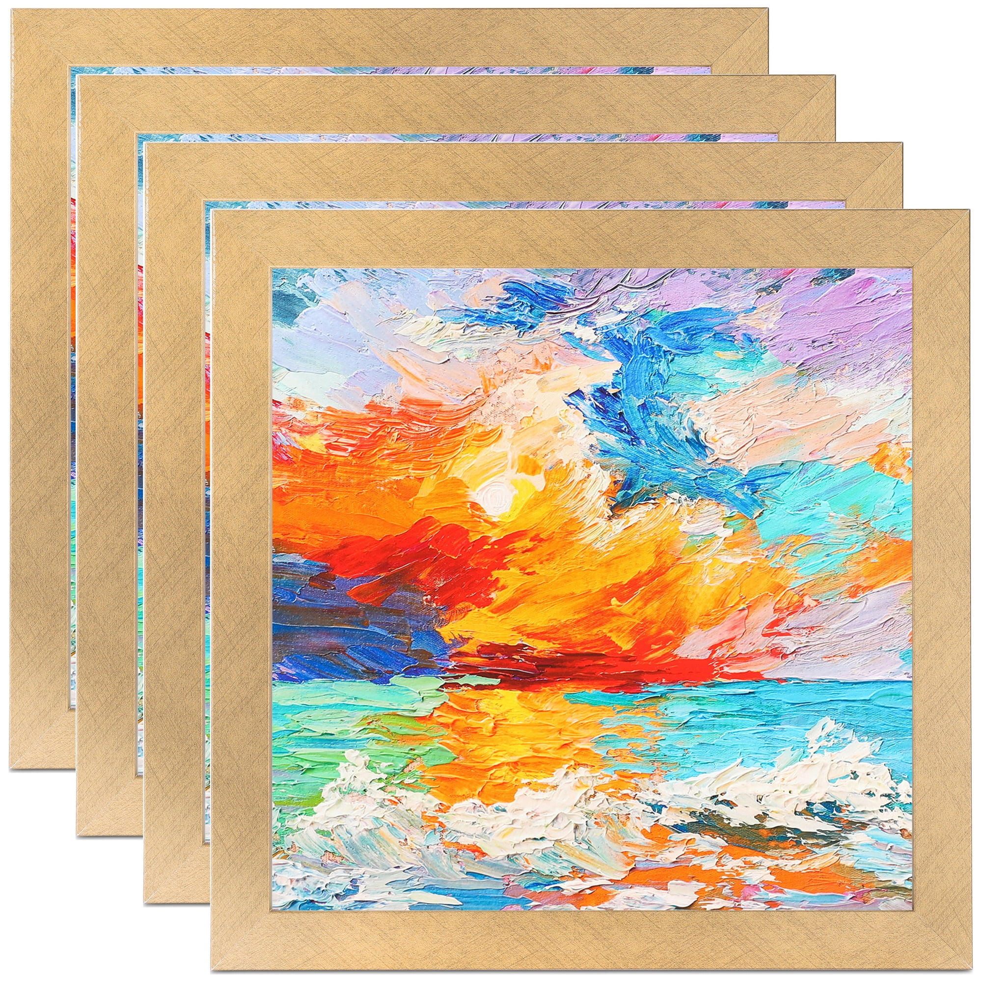 ArtToFrames 17" x 21" Classic Gold Picture Frame, 17x21 inch Gold MDF Poster Frame (WOM-4498), 4 Pack