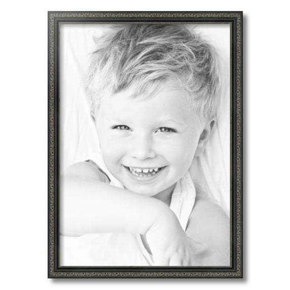 ArtToFrames 17" x 24" Antique Black Picture Frame, 17x24 inch Black Wood Poster Frame (WOM-5106)