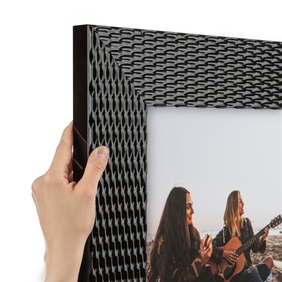 ArtToFrames 17" x 24" Obsidian Echo Glossy Blk Picture Frame, 17x24 inch Black Wood Poster Frame (WOM-5268), Pack