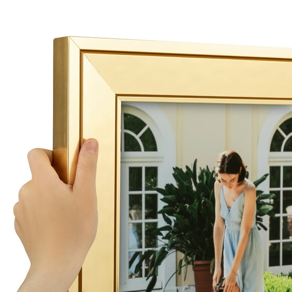 ArtToFrames 17" x 26" Precious Metals Pale Gold Picture Frame, 17x26 inch Gold Wood Poster Frame (WOM-5222), Pack
