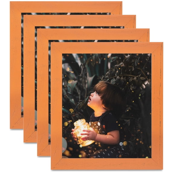 ArtToFrames 17" x 33" Orange Picture Frame, 17x33 inch Red Wood Poster Frame (WOM-4607), 4 Pack
