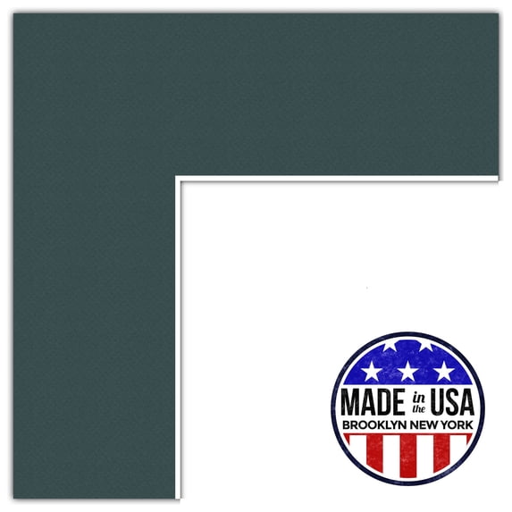 ArtToFrames 17x19" Evergreen Custom Mat for Picture Frame with Opening for 13x15" Photos. Mat Only, Frame Not Included (MAT-214)