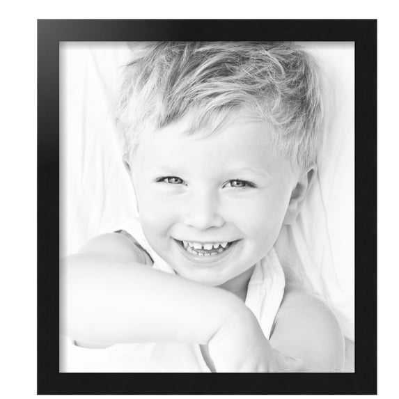 ArtToFrames 17x19 inch Black Steel Picture Frame, Black MDF Poster Frame (4639)