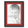 thumbnail image 1 of ArtToFrames 17x23 Matted Picture Frame with 13x19 Single Mat Photo Opening Framed in 1.25 Black Stain on Solid Red Oak and 2 Deep Red Mat (FWM-4083-17x23), 1 of 8