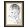 thumbnail image 1 of ArtToFrames 17x23 Matted Picture Frame with 13x19 Single Mat Photo Opening Framed in 1.25 Black Stain on Solid Red Oak and 2 Green Whisper Mat (FWM-4083-17x23), 1 of 8