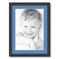 thumbnail image 1 of ArtToFrames 17x23 Matted Picture Frame with 13x19 Single Mat Photo Opening Framed in 1.25 Black Stain on Solid Red Oak and 2 Liberty Blue Mat (FWM-4083-17x23), 1 of 8