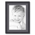 thumbnail image 1 of ArtToFrames 17x23 Matted Picture Frame with 13x19 Single Mat Photo Opening Framed in 1.25 Black Stain on Solid Red Oak and 2 Mountain Grey Mat (FWM-4083-17x23), 1 of 8