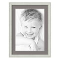 thumbnail image 1 of ArtToFrames 17x23" Matted Picture Frame with 13x19" Single Mat Photo Opening Framed in 1.25" Off White Wash on Ash and 2" Pewter Mat (FWM-4098-17x23), 1 of 8