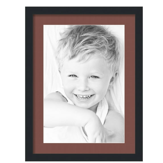 ArtToFrames 17x23" Matted Picture Frame with 13x19" Single Mat Photo Opening Framed in 1.25" Satin Black and 2" Brique Mat (FWM-3926-17x23)