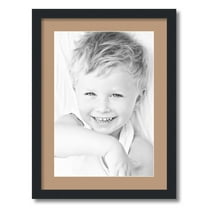 ArtToFrames 17x23 Matted Picture Frame with 13x19 Single Mat Photo Opening Framed in 1.25 Satin Black and 2 Desert Sand Mat (FWM-3926-17x23)