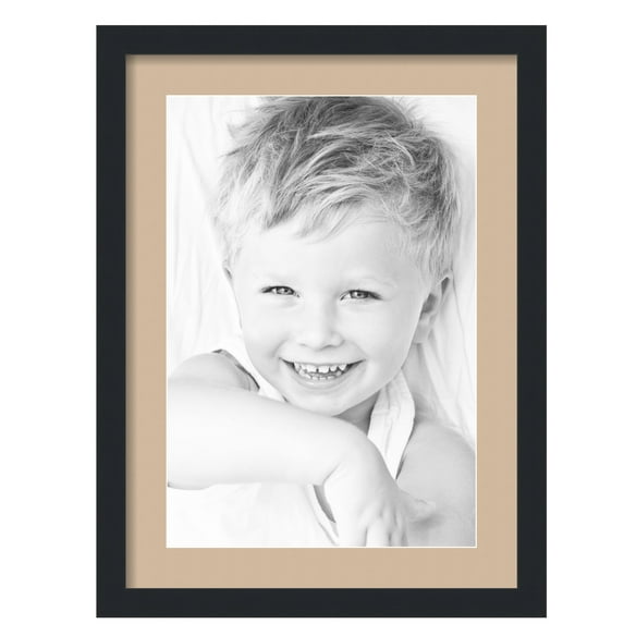 ArtToFrames 17x23" Matted Picture Frame with 13x19" Single Mat Photo Opening Framed in 1.25" Satin Black and 2" Scotch Mist Mat (FWM-3926-17x23)