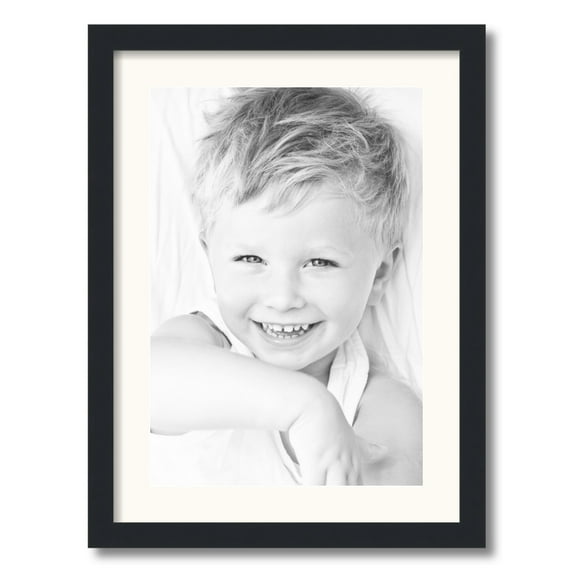 ArtToFrames 17x23 Matted Picture Frame with 13x19 Single Mat Photo Opening Framed in 1.25 Satin Black and 2 White Mat (FWM-3926-17x23)