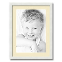ArtToFrames 17x23 Matted Picture Frame with 13x19 Single Mat Photo Opening Framed in 1.25 Satin White Frame and 2 Cream Mat (FWM-3966-17x23)