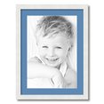 thumbnail image 1 of ArtToFrames 17x23 Matted Picture Frame with 13x19 Single Mat Photo Opening Framed in 1.25 Satin White Frame and 2 Liberty Blue Mat (FWM-3966-17x23), 1 of 8