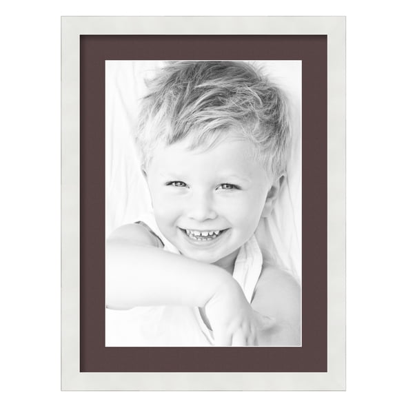 ArtToFrames 17x23" Matted Picture Frame with 13x19" Single Mat Photo Opening Framed in 1.25" Satin White Frame and 2" Peat Mat (FWM-3966-17x23)