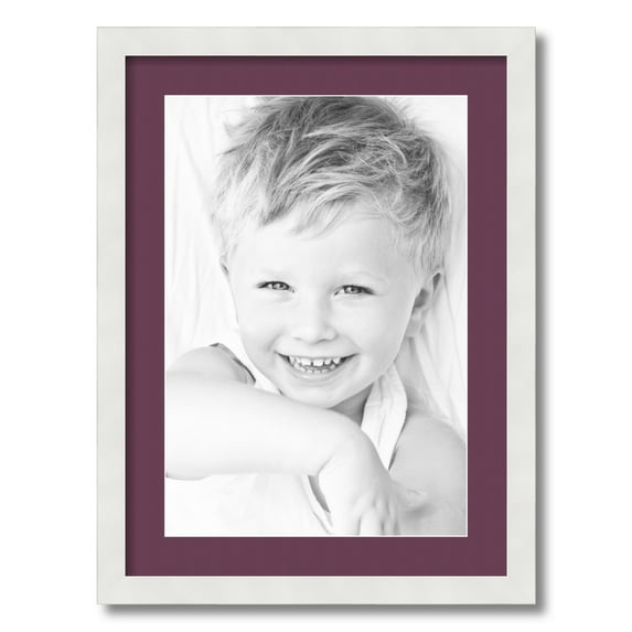 ArtToFrames 17x23 Matted Picture Frame with 13x19 Single Mat Photo Opening Framed in 1.25 Satin White Frame and 2 Ruby Mat (FWM-3966-17x23)