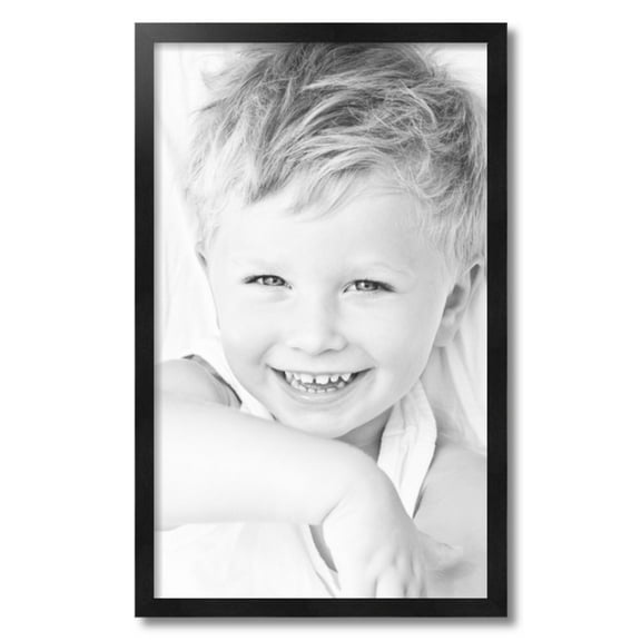 ArtToFrames 17x28" Black Picture Frame, Black Wood Poster Frame, with Regular Acrylic and Foam Backing 3/16 inch (FBPL-5141)