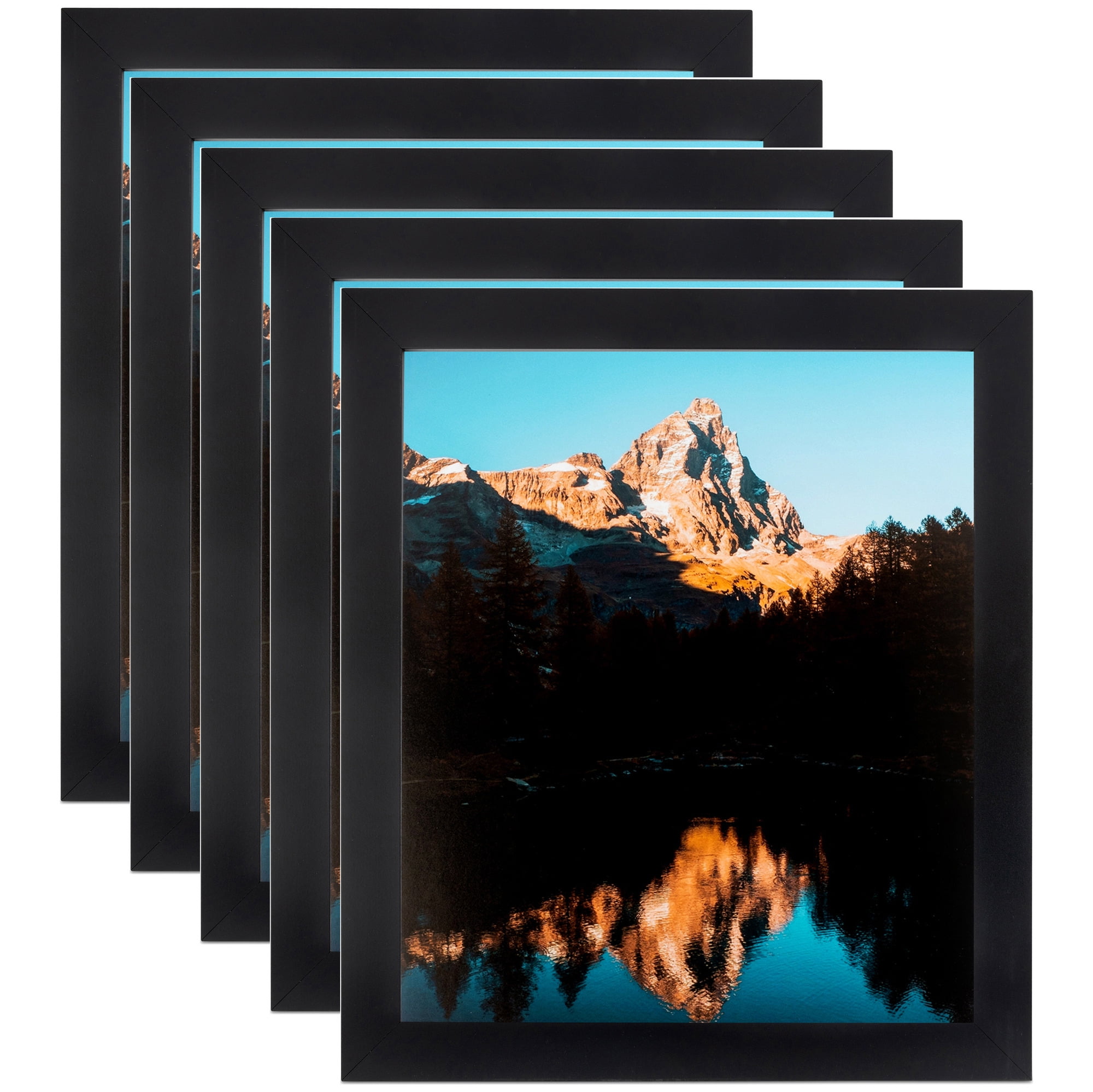 ArtToFrames 18" x 22" Black Picture Frame, 18x22 inch Black MDF Poster Frame (WOM-3926), 5 Pack