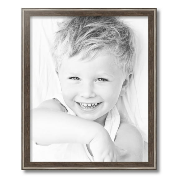 ArtToFrames 18" x 22" Contrast Grey Picture Frame, 18x22 inch Gray Wood Poster Frame (WOM-4930)