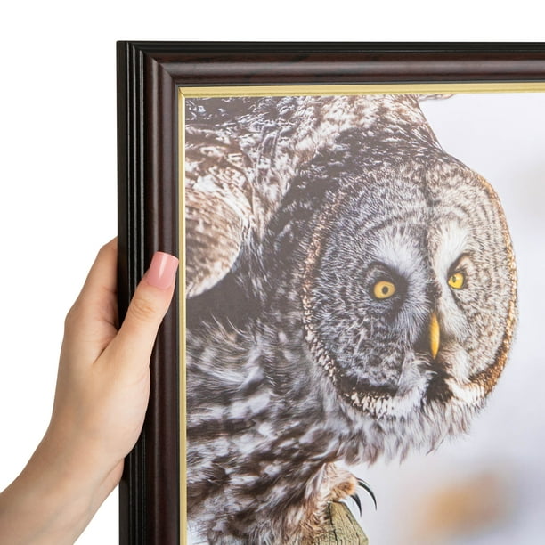 ArtToFrames 18" x 22" Mahogany and Gold Slope Picture Frame, 18x22 inch Brown MDF Poster Frame (WOM-4447), 3 Pack