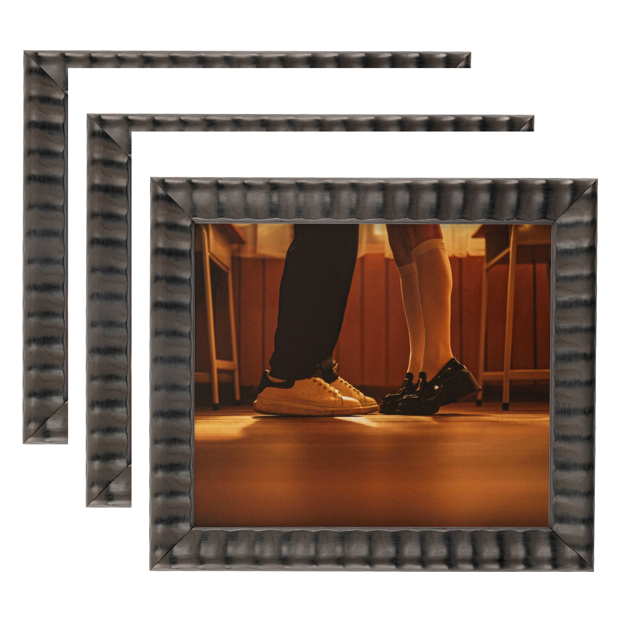 ArtToFrames 18" x 24" Black Cascade Picture Frame, 18x24 inch Multi Wood Poster Frame (WOM-5192), 3 Pack