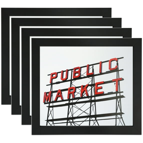 ArtToFrames 18" x 24" Black Picture Frame, 18x24 inch Black MDF Poster Frame (WOM-4267), 4 Pack