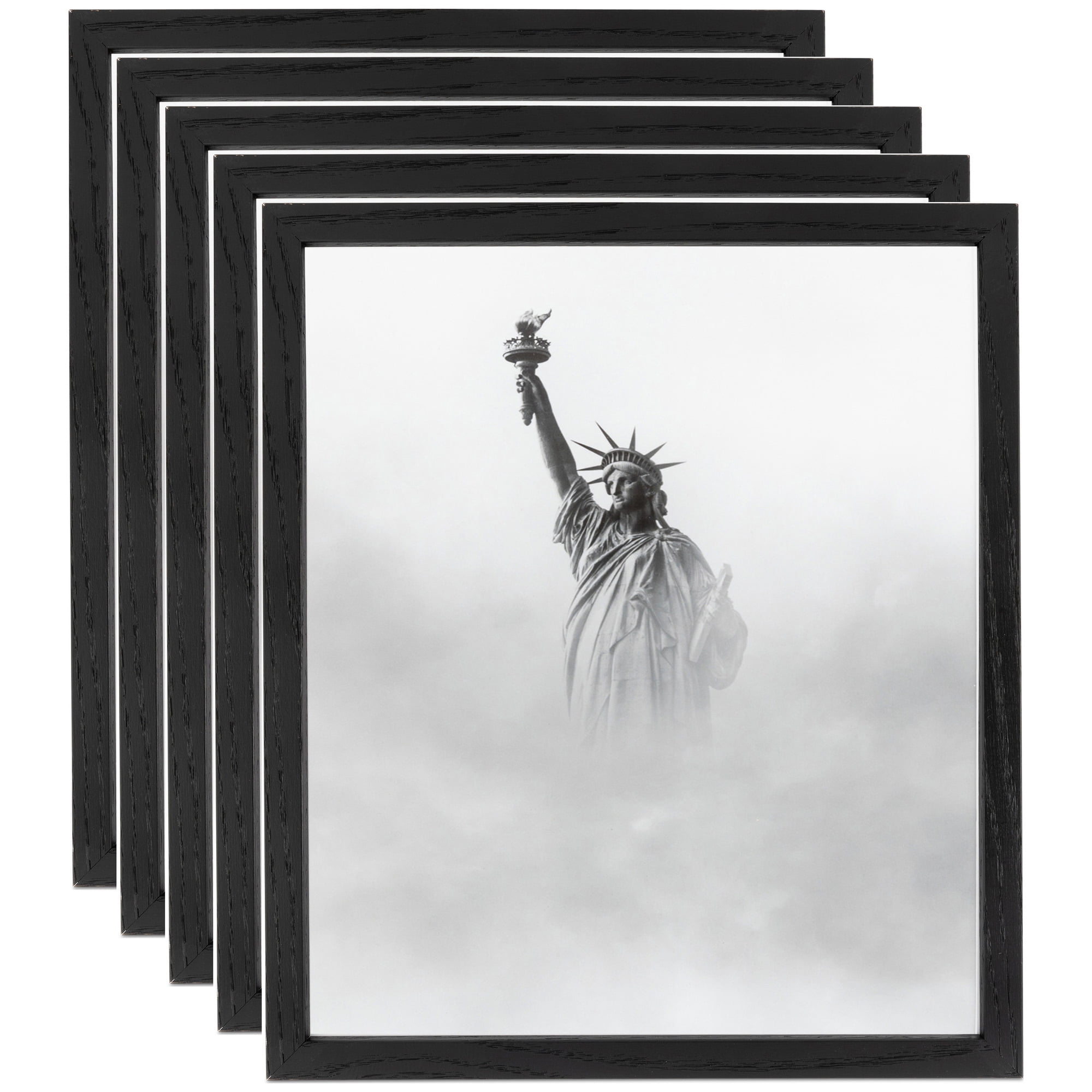 ArtToFrames 18" x 24" Black Picture Frame, 18x24 inch Black Wood Poster Frame (WOM-4308), 5 Pack