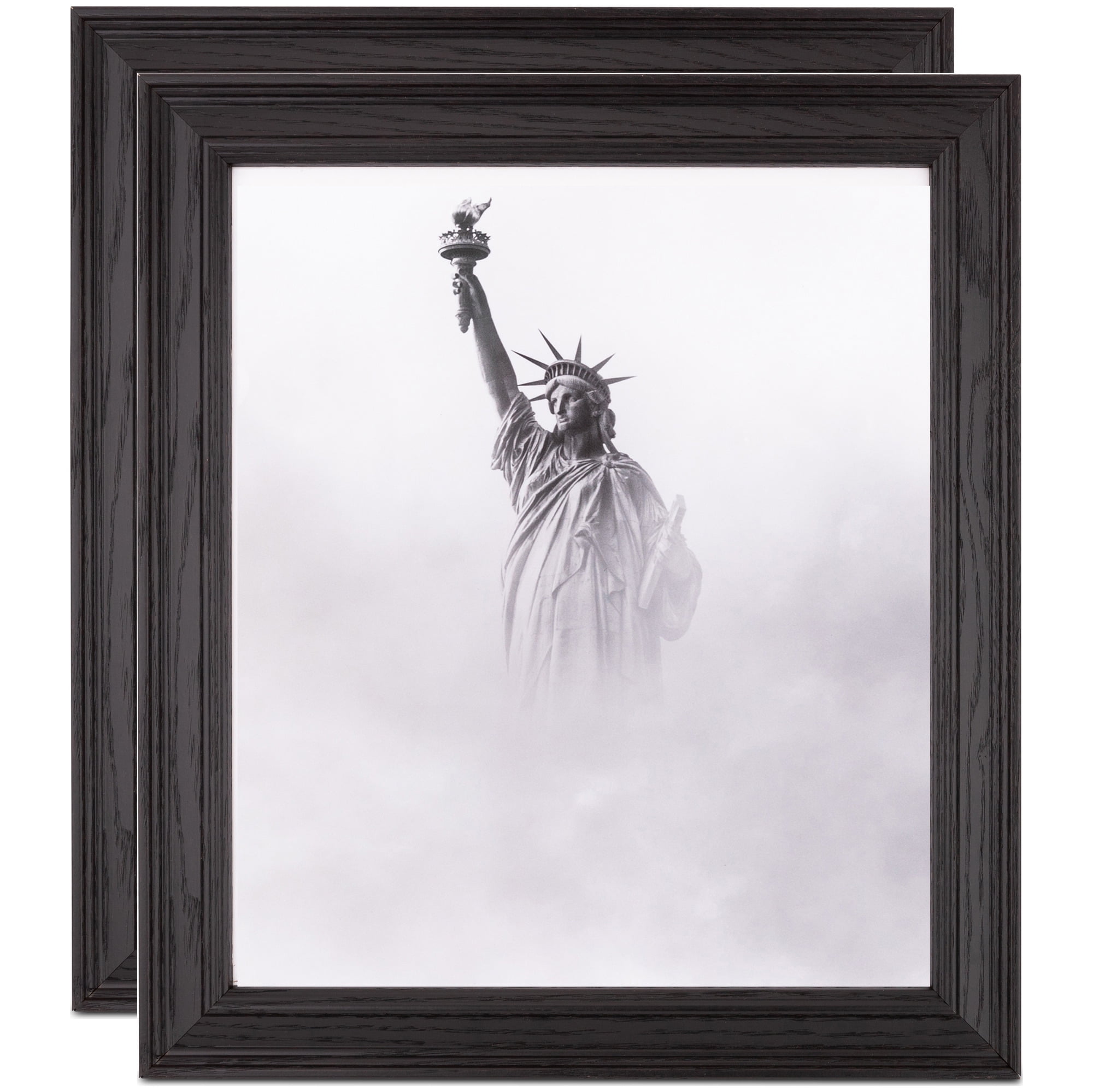 ArtToFrames 18" x 24" Colonial Onyx Picture Frame, 18x24 inch Black MDF Poster Frame (WOM-4386), 2 Pack