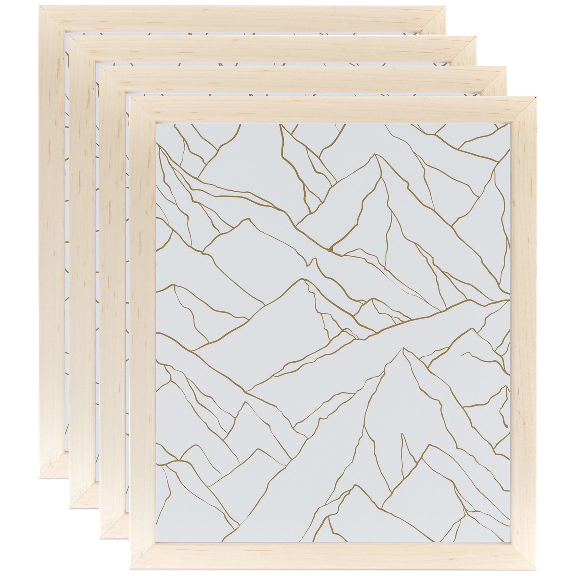 ArtToFrames 18" x 24" Clear Maple Picture Frame, 18x24 inch White Wood Poster Frame (WOM-4113), 4 Pack