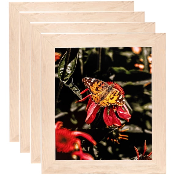 ArtToFrames 18" x 24" Clear Stain Picture Frame, 18x24 inch White Wood Poster Frame (WOM-4290), 4 Pack