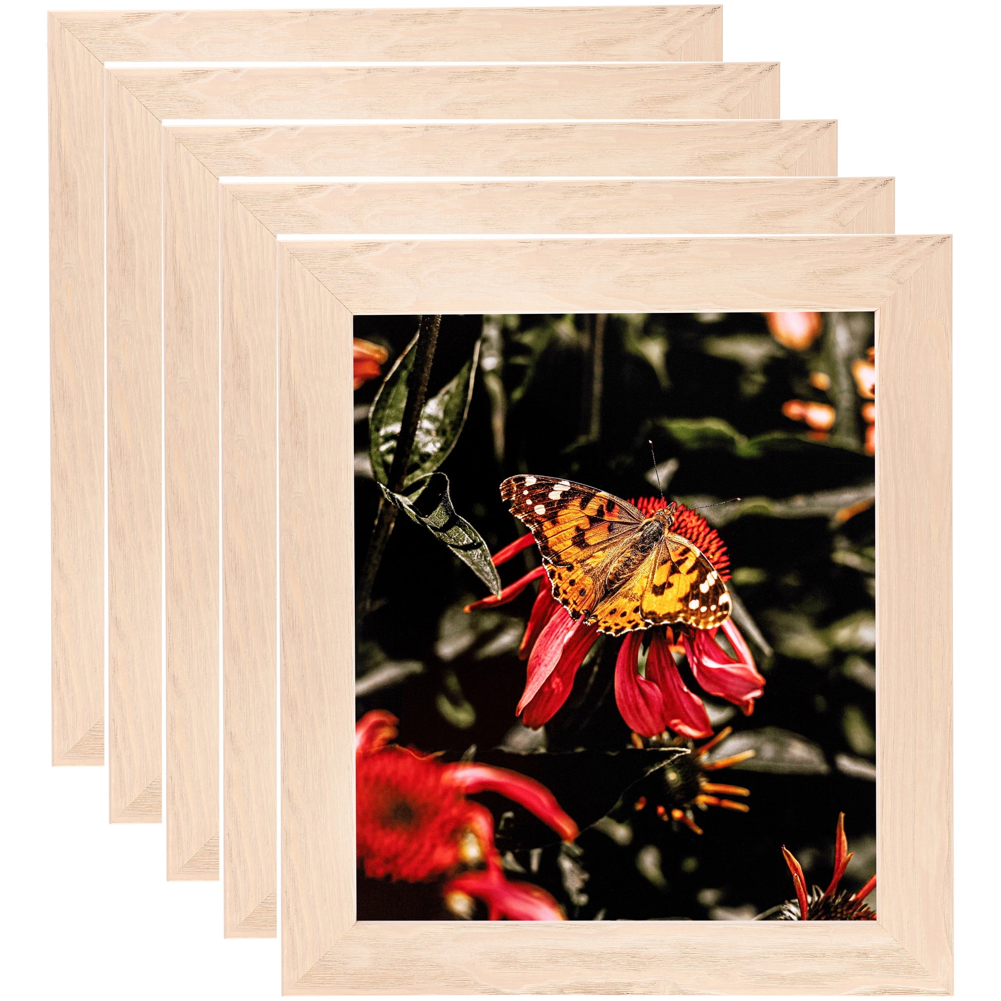ArtToFrames 18" x 24" Clear Stain Picture Frame, 18x24 inch White Wood Poster Frame (WOM-4290), 5 Pack