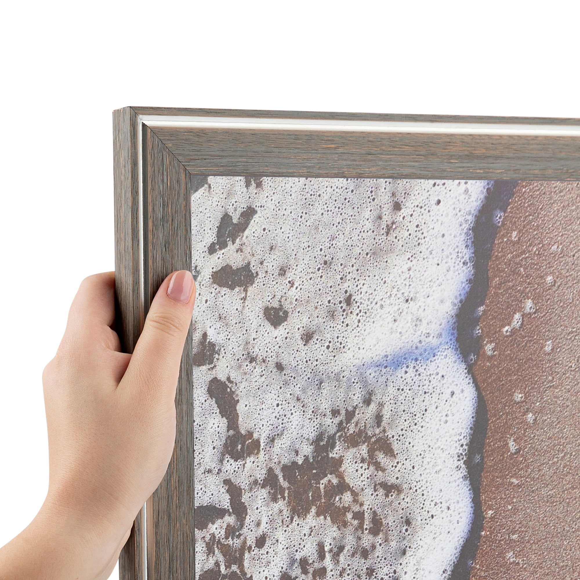 ArtToFrames 18" x 24" Contrast Light Grey Picture Frame, 18x24 inch Gray Wood Poster Frame (WOM-4929), 1 Pack
