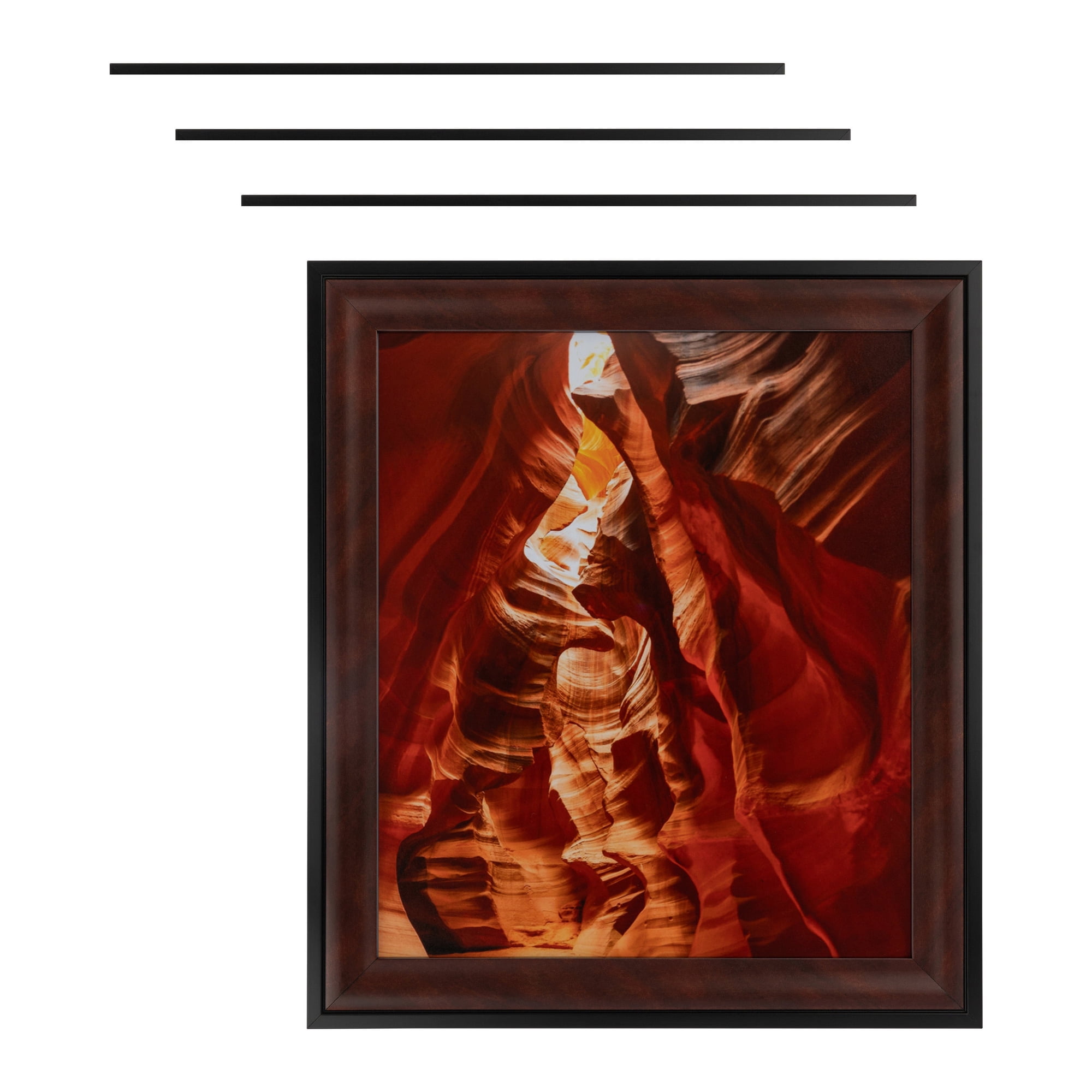 ArtToFrames 18" x 24" Dark Cherry With Black Picture Frame, 18x24 inch Red Wood Poster Frame (WOM-4900), 4 Pack