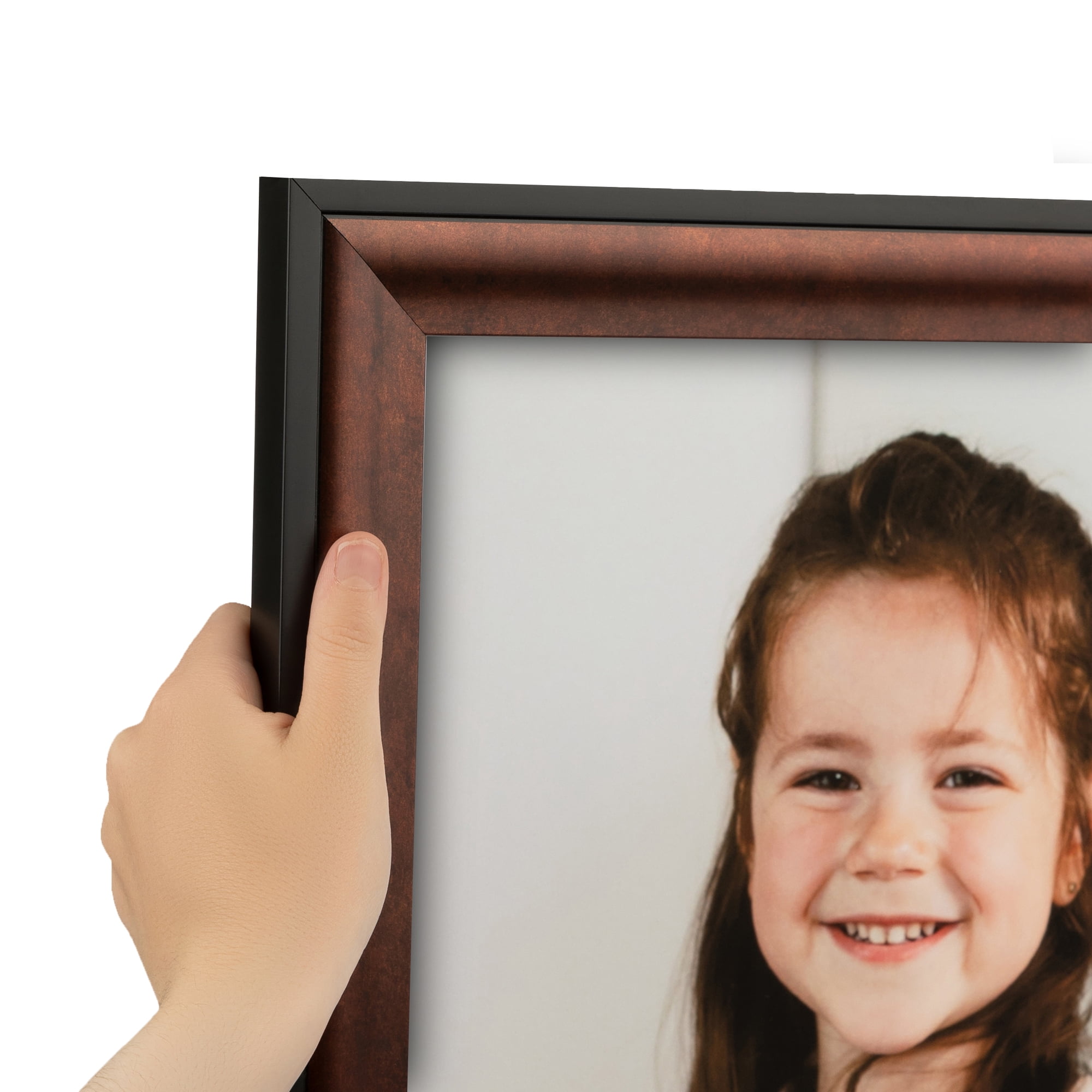 ArtToFrames 18" x 24" Dark Cherry With Black Picture Frame, 18x24 inch Red Wood Poster Frame (WOM-4900),  Pack