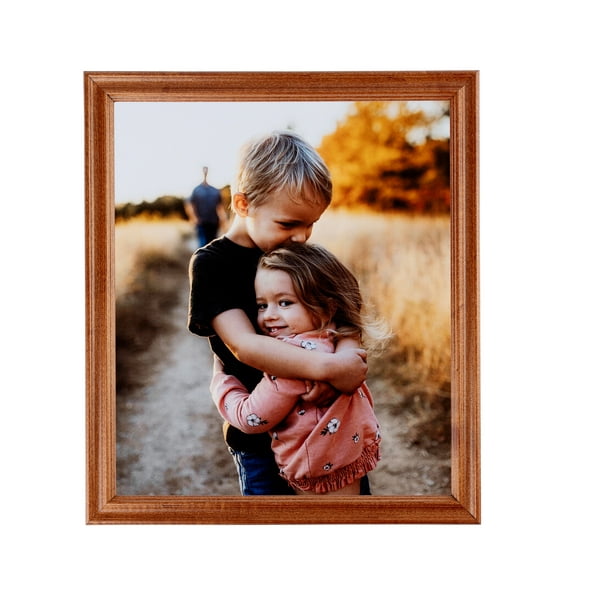 Fisnish 18x24 Picture Frame - Brown Wood Poster Frame For Wall Mounting, Horizontal Or Vertical Display