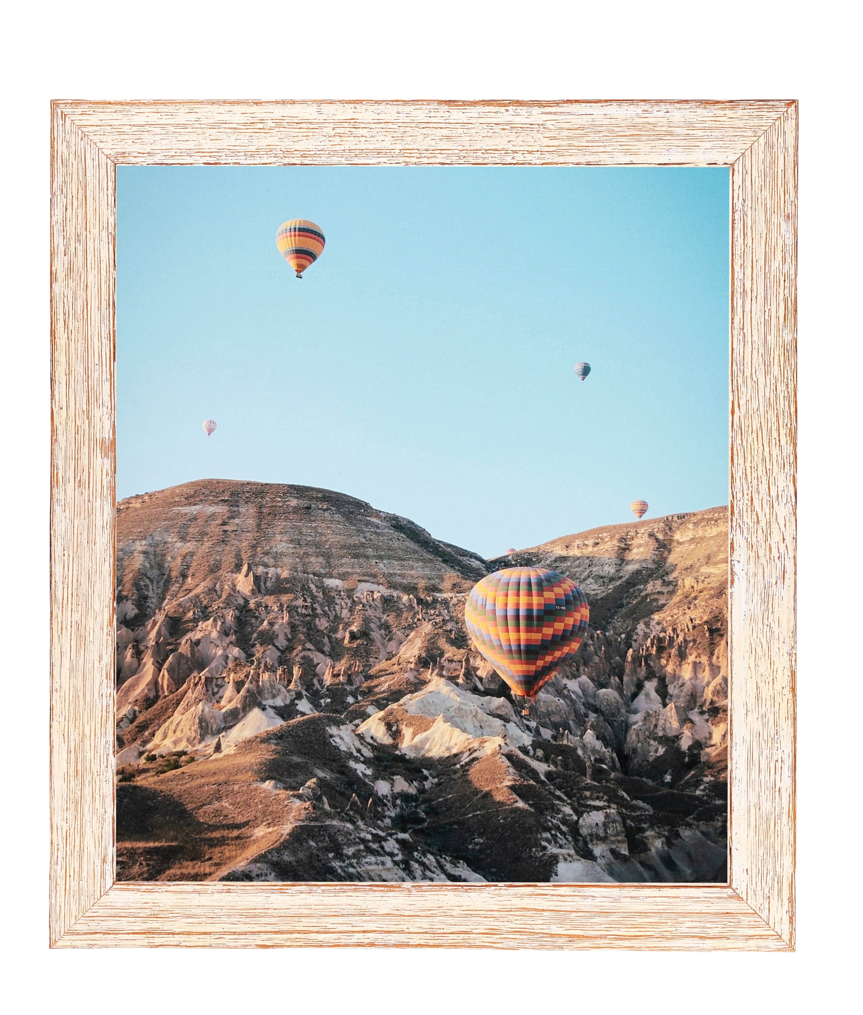 ArtToFrames 18" x 24" Knotty Pines Pecan with White Wash Picture Frame, 18x24 inch White Wood Poster Frame (WOM-4771), 1 Pack