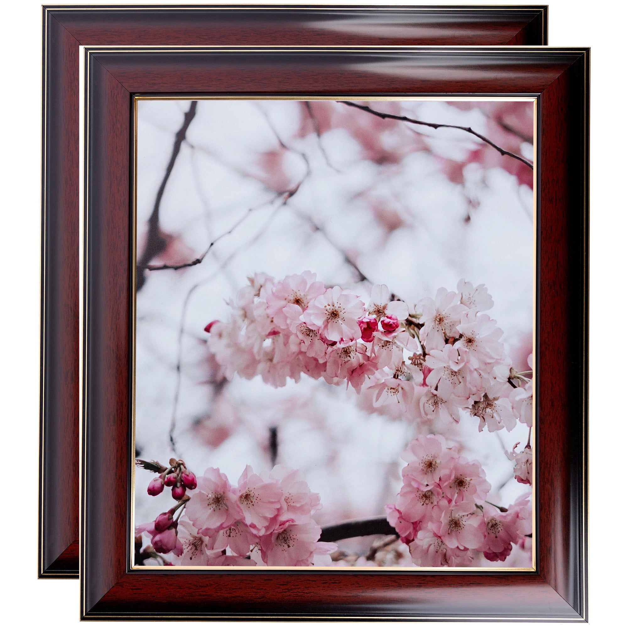 ArtToFrames 18" x 24" Matte Mahogany with Gold Accent Diploma Picture Frame, 18x24 inch Brown Wood Poster Frame (WOM-5109), 2 Pack