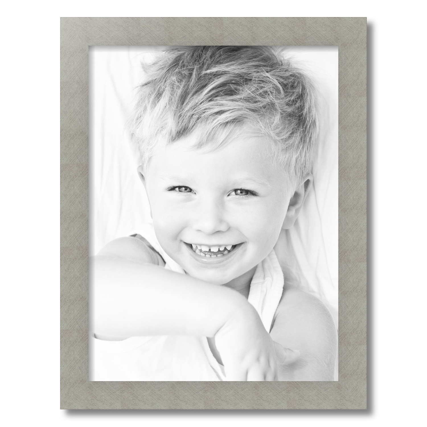 ArtToFrames 18" x 24" Metallic Deco Silver Picture Frame, 18x24 inch Silver MDF Poster Frame (WOM-4501)